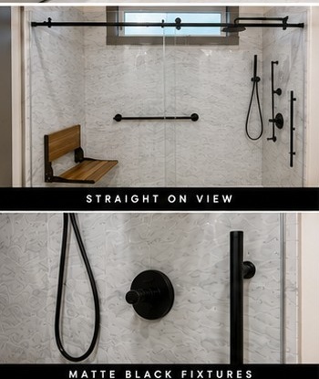 Matte black shower fixtures